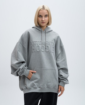 Vetements Серое меланжево худи с фактурным логотипом UA65HD370G