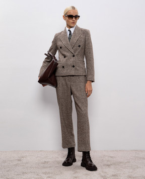 Brunello Cucinelli Коричневі штани з вовни і шовку MG531P9052