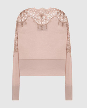 Ermanno Scervino Бежевый джемпер из шерсти с кружевом D455M735APATL