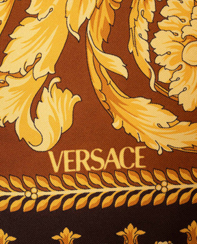 Versace Коричневый платок из шелка в принт Barocco 10016001A15546