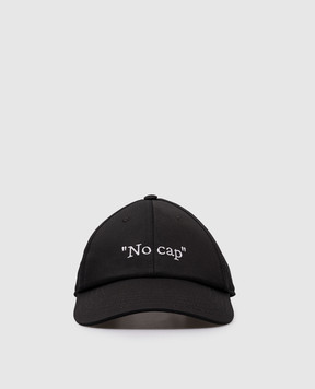 Off-White Черная кепка с контрастной вышивкой OMLB069F24FAB00E