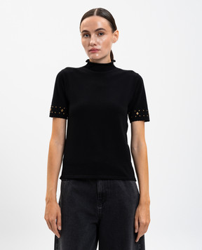 Twinset Чорний топ з кристалами 252TP3274