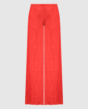 JOSEPH Червоні штани із шовку з ефектом жатки JF008156