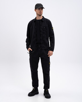 Stone Island Чорні джогери-карго з логотипом K2S153100033S0014