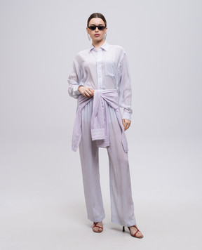Alexander Wang Голубая блуза из шелка в полоску 1WC2251012