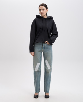 Maison Margiela MM6 Голубые джинсы Taped с прорехами S52LA0248M30019