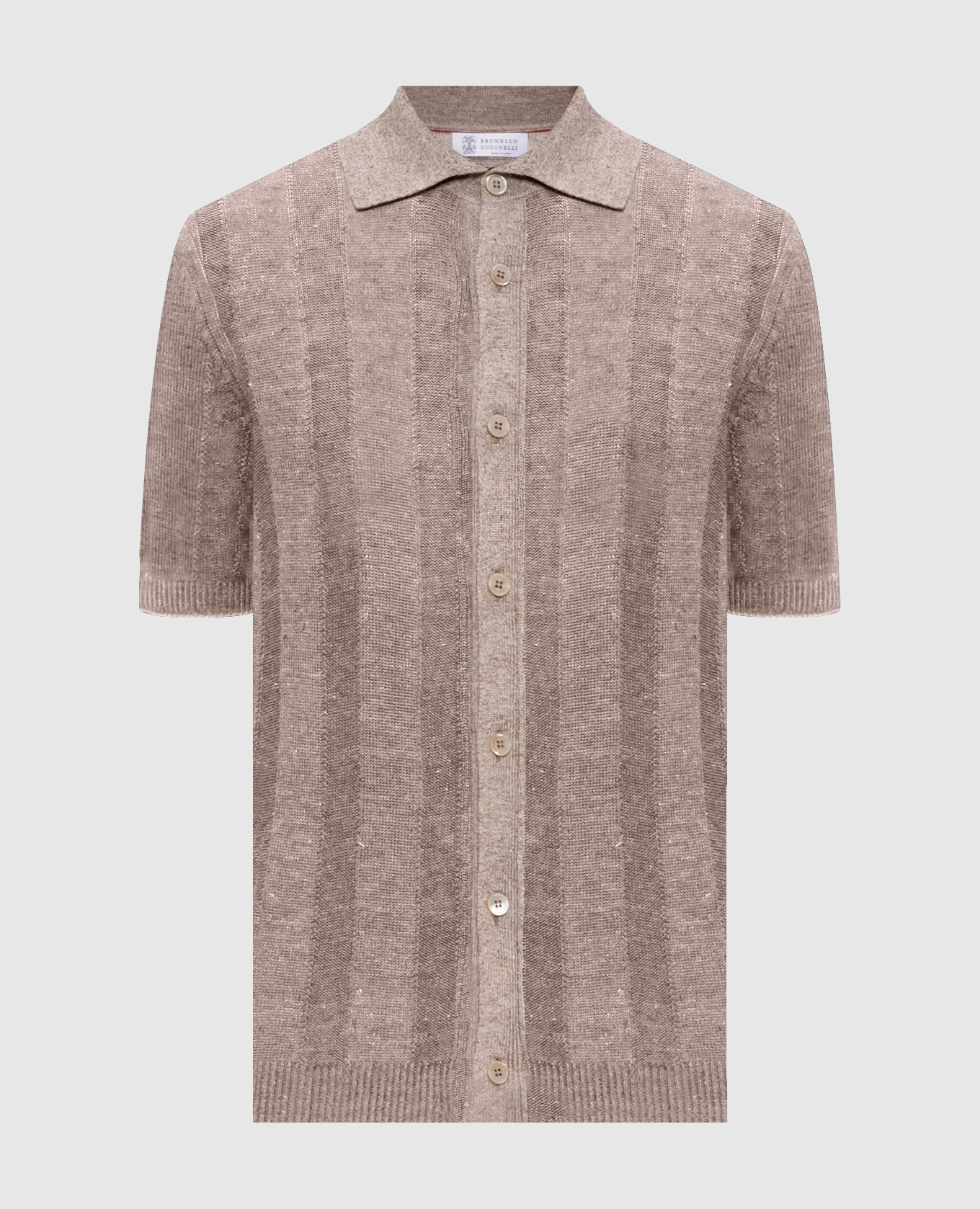 

Бежевая рубашка с льном, Бежевый, Рубашки