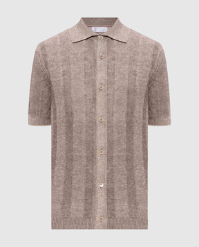 Brunello Cucinelli Бежевая рубашка с льном M2L707805