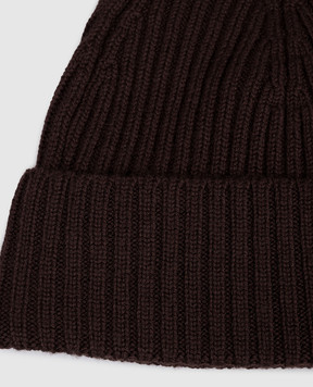 Cashmere&Whiskey Коричневая шапка из шерсти мериноса 201