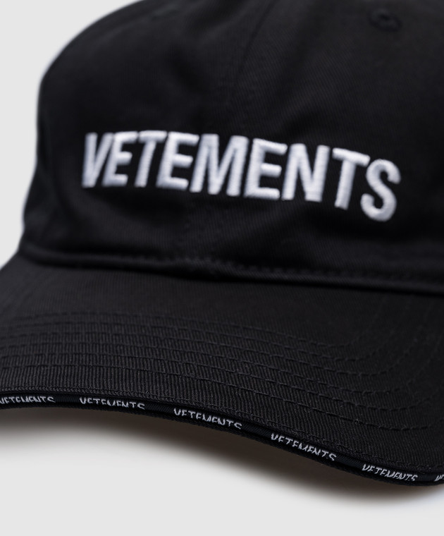 Vetements Черная кепка с логотипом UA66CA120Bm изображение 4