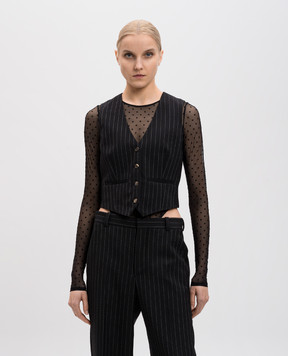 WARDROBE.NYC Черный жилет из шерсти в полоску W1055F24PS