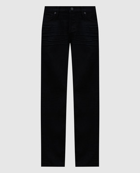 Tom Ford Чорні джинси зі шкіряним партчем логотипа DPH001DMC005S23