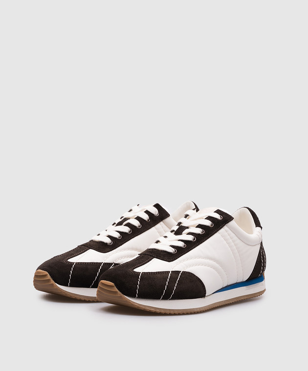 Toteme Білі комбіновані кросівки з логотипом 251WAS1544FB0137 зображення 2