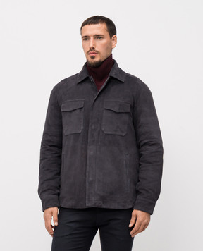 Cashmere&Whiskey Синя замшева куртка LEONARDO0025067