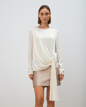 Lanvin Белая блуза с драпировкой RWTO60082767