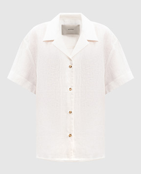 Asceno Белая рубашка Prague из льна T022F06C78