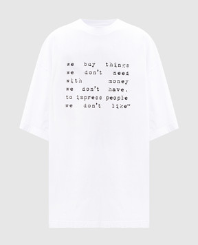 Vetements Біла футболка з написом UA66TR625Ww