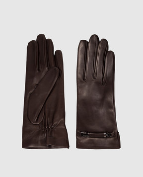 Sermoneta Gloves Шкіряні рукавички коричневого кольору B17