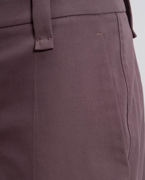 Brunello Cucinelli Фиолетовые брюки с отворотами M0F70P1365y