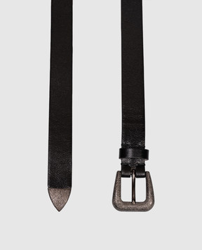 Brunello Cucinelli Чорний шкіряний глянцевий ремінь M0TROC266