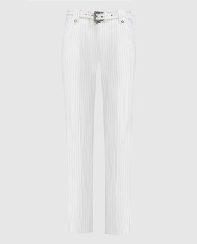 Versace Jeans Couture Белые брюки в полоску 76HAA111N0335