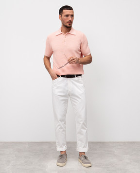 Brunello Cucinelli Рожеве поло з льоном M2L707715