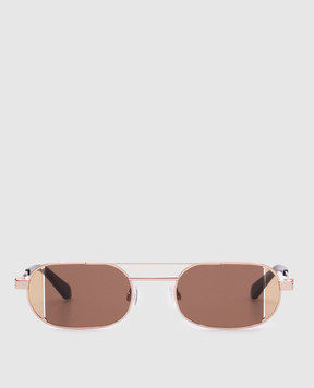 Off-White Золотистые солнцезащитные очки Lynn OERI14HS25MET001