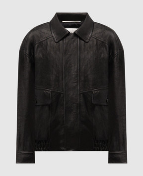 Saint Laurent Чорна шкіряна куртка 843656YCNF2