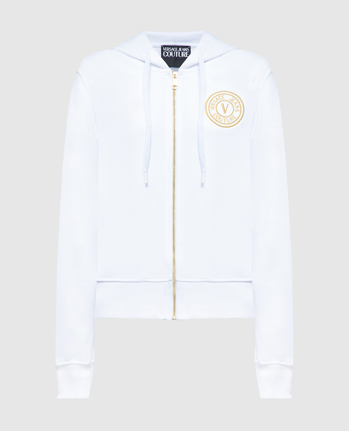 White sports jacket with logo embroidery