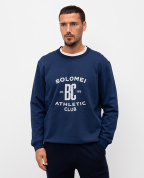 Brunello Cucinelli Синій світшот з принтом MW8633380G