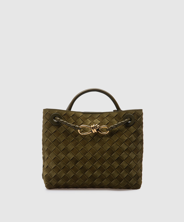 Bottega Veneta - Зеленая замшевая сумка-тоут Andiamo 766014V1QE6