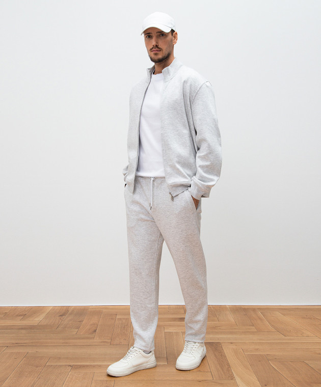 Brunello Cucinelli Біла футболка з емблемою з ефектом накладання шарів M0B137427G зображення 2