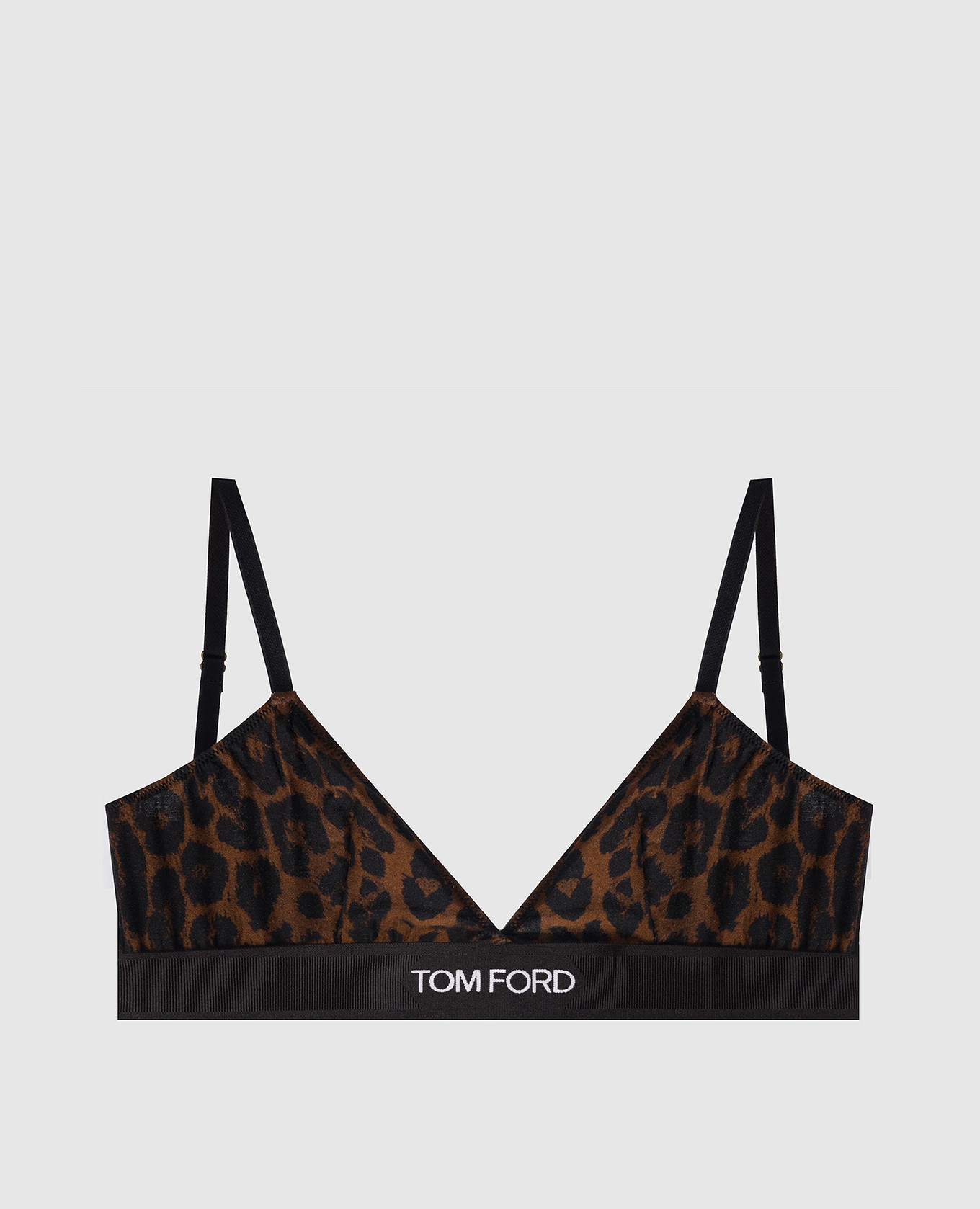 

Коричневый лиф в анималистичный принт с логотипом., Бюстгальтеры