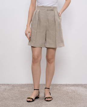 Max Mara Бежеві шорти DINDY з льону DINDY