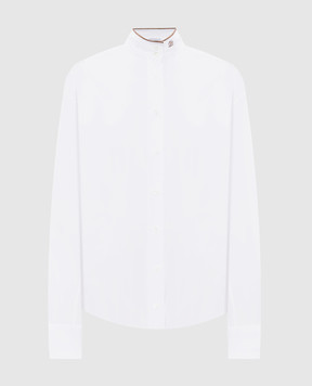 Brunello Cucinelli Белая рубашка с цепочкой мониль M0091NL936