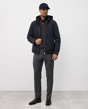 Bertolo Cashmere Чорна футболка з вишивкою емблеми 000252001912