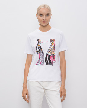 Missoni Белая футболка с вышивкой логотипа и принтом DS25WL03BJ00PB