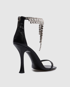 Jimmy Choo Черные кожаные лакированные босоножки Verity 100 VERITYSANDAL100BYK