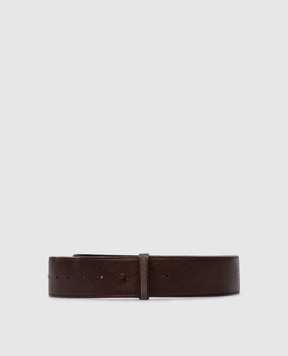 Brunello Cucinelli Коричневий шкіряний ремінь з ланцюжком моніль MA163A4629belt