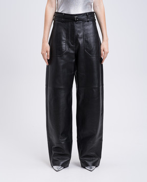 Max Mara Sportmax Черные кожаные брюки GARBO GARBO