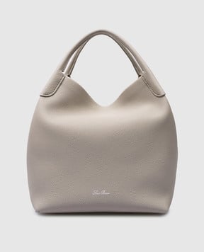 Loro Piana Сіра шкіряна сумка Bale з логотипом FAN4646