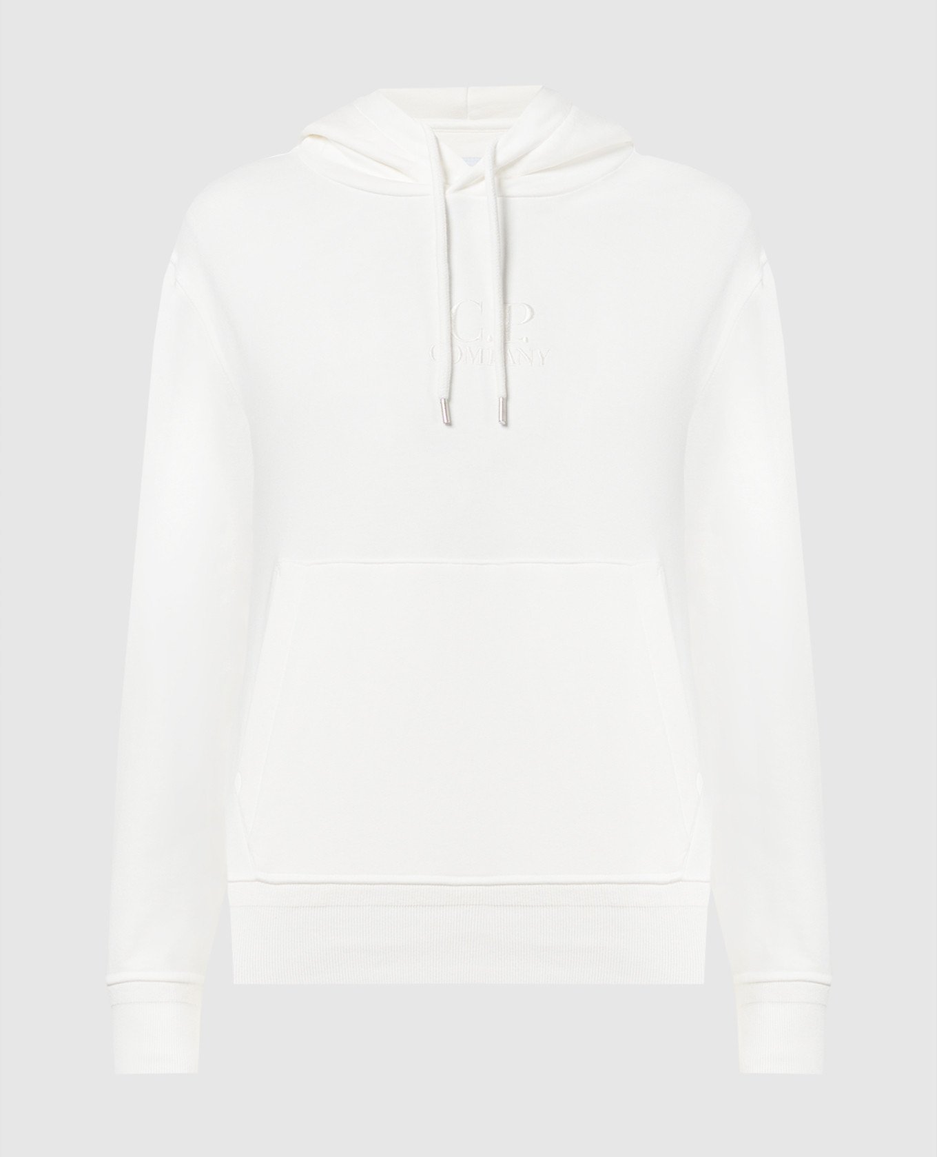 White hoodie with logo embroidery