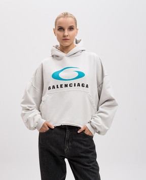 Balenciaga Белые худи Loop Sports Icon с принтом 783397TRVC3