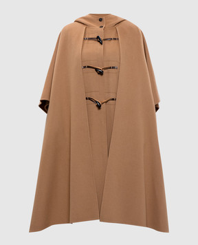 Max Mara Weekend Бежевое пальто из шерсти с пончо NICO