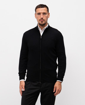 Canali Чорний кардиган з вовни MK01149C0022