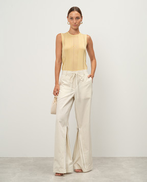 Helmut Lang Жовтий топ з фігурним вирізом O04HW704BUTTER