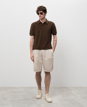 Kiton Поло цвета хаки в узор. UMK0706