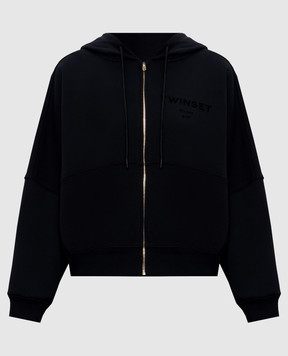 Twinset Чорна спортивна куртка з логотипом 252TP2680