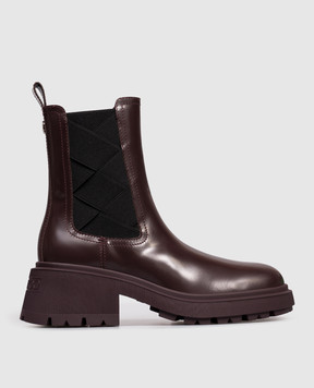 Jimmy Choo Бордові шкіряні челсі Louri Combat LOURICOMBATFLATXXF