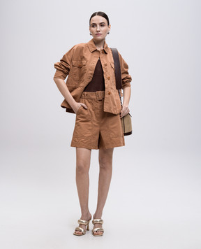 Max Mara Weekend Коричнева куртка EGER з льоном EGER